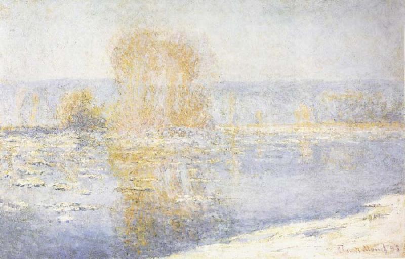 Claude Monet Floating Ice at Bennecourt Norge oil painting art